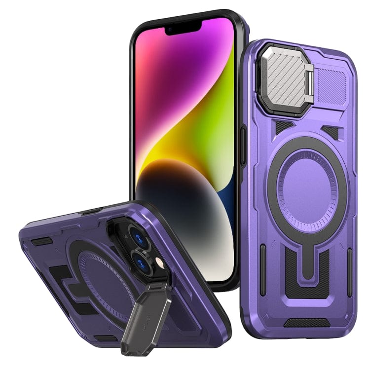 Shield Frame Holder MagSafe Phone Case, For iPhone 14 Plus