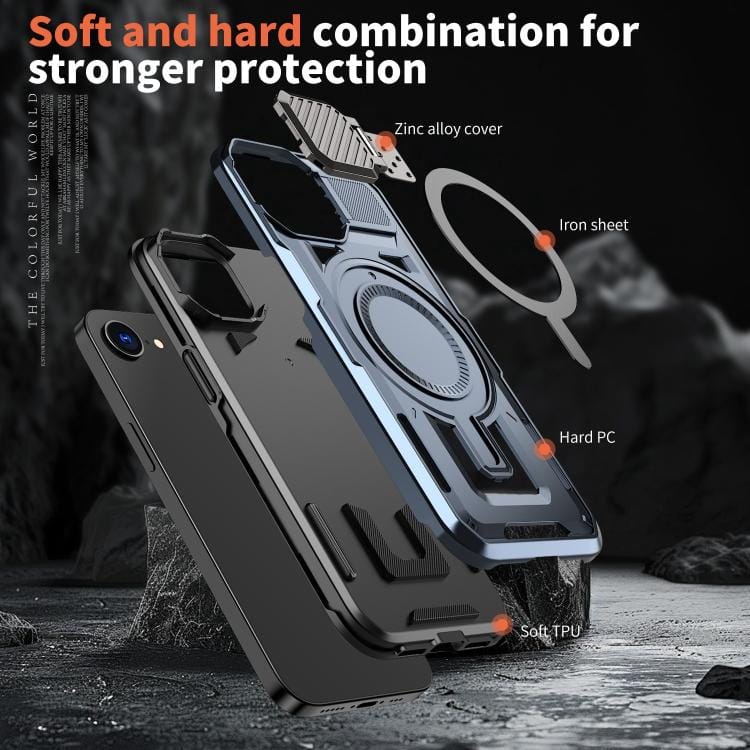 Shield Frame Holder MagSafe Phone Case, For iPhone 16e