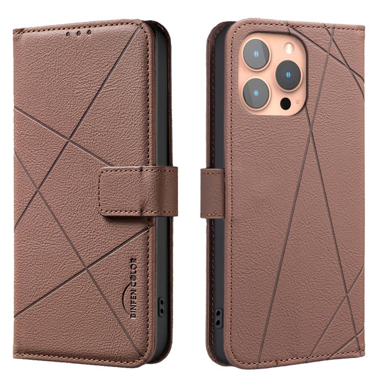 Geometric Pattern RFID Leather Phone Case