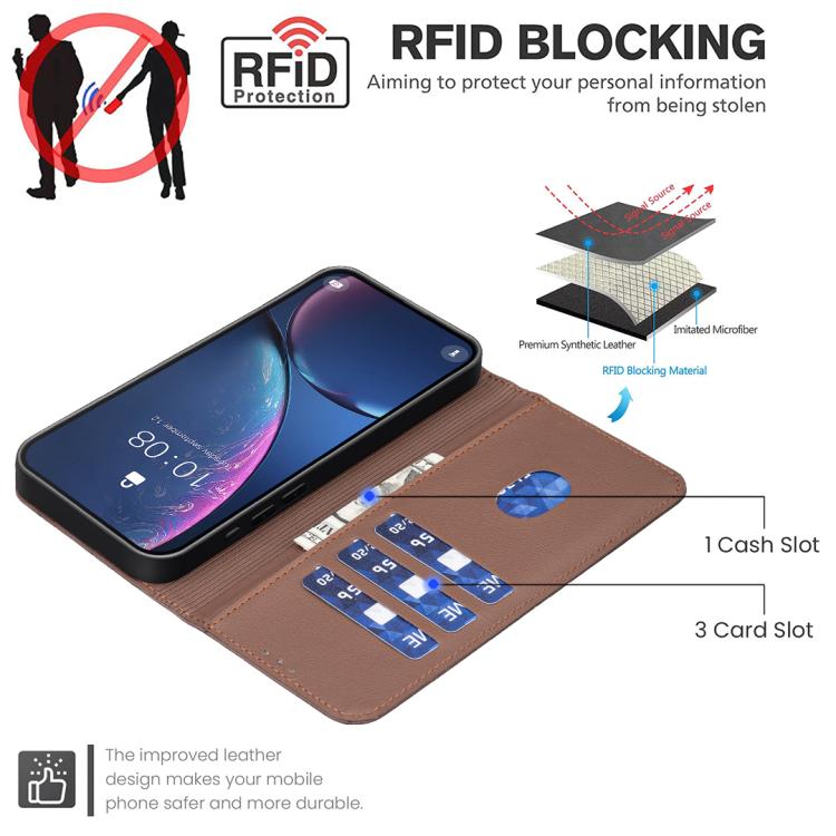 Geometric Pattern RFID Leather Phone Case
