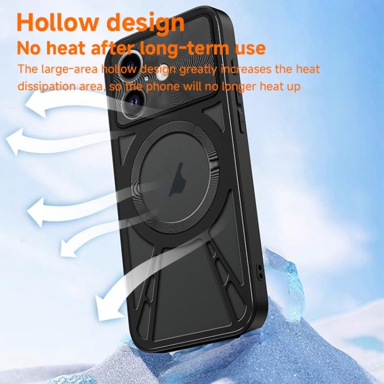 Silicone Cooling Hollow Metal MagSafe Phone Case���������...