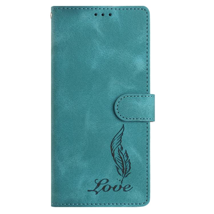 iPhone 14/15 Series Skin Feel Embossed Feather Leather Phone Case