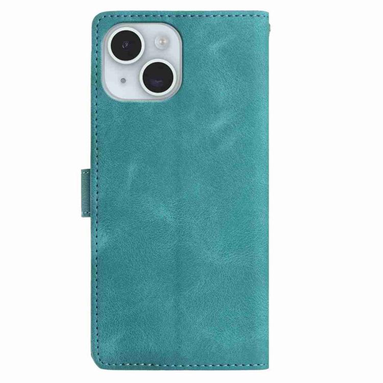 iPhone 14/15 Series Skin Feel Embossed Feather Leather Phone Case