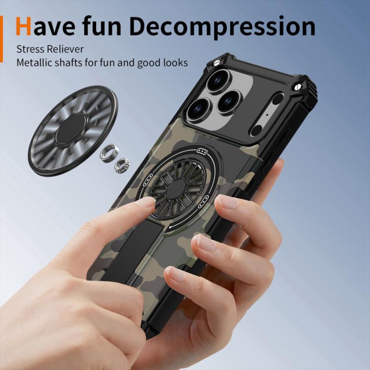 Camouflage Kickstand Rotating Shaft MagSafe Phone Case