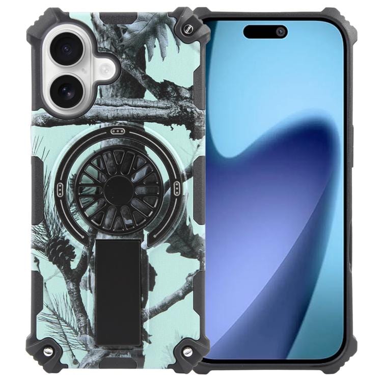 Camouflage Kickstand Rotating Shaft MagSafe Phone Case