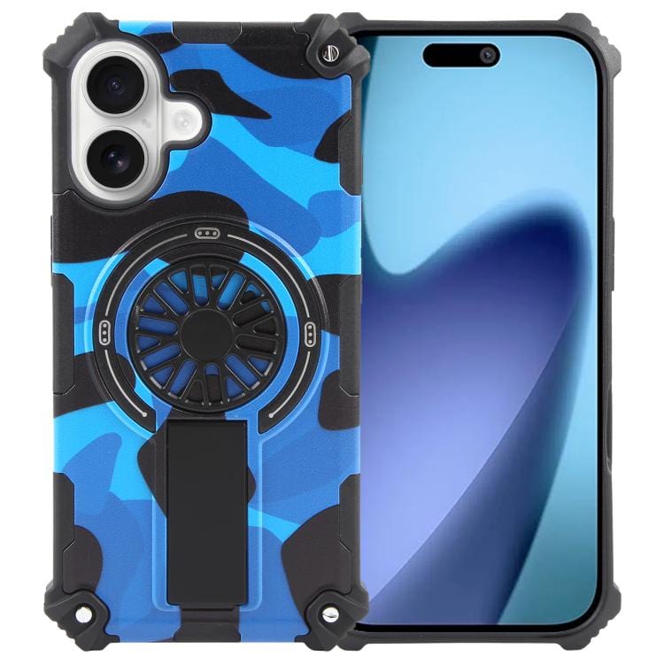 Camouflage Kickstand Rotating Shaft MagSafe Phone Case