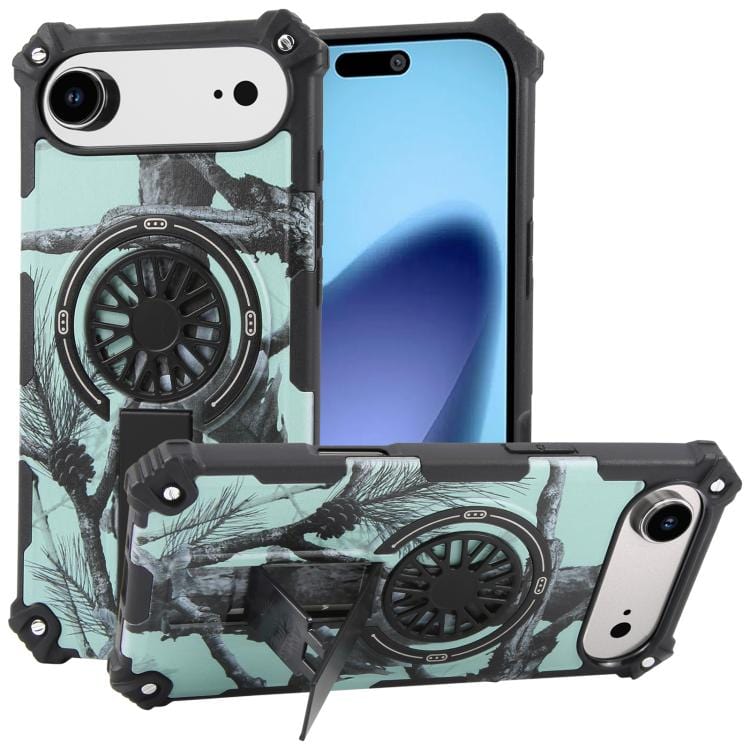 Camouflage Kickstand Rotating Shaft MagSafe Phone Case