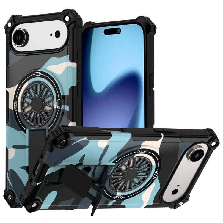 Camouflage Kickstand Rotating Shaft MagSafe Phone Case