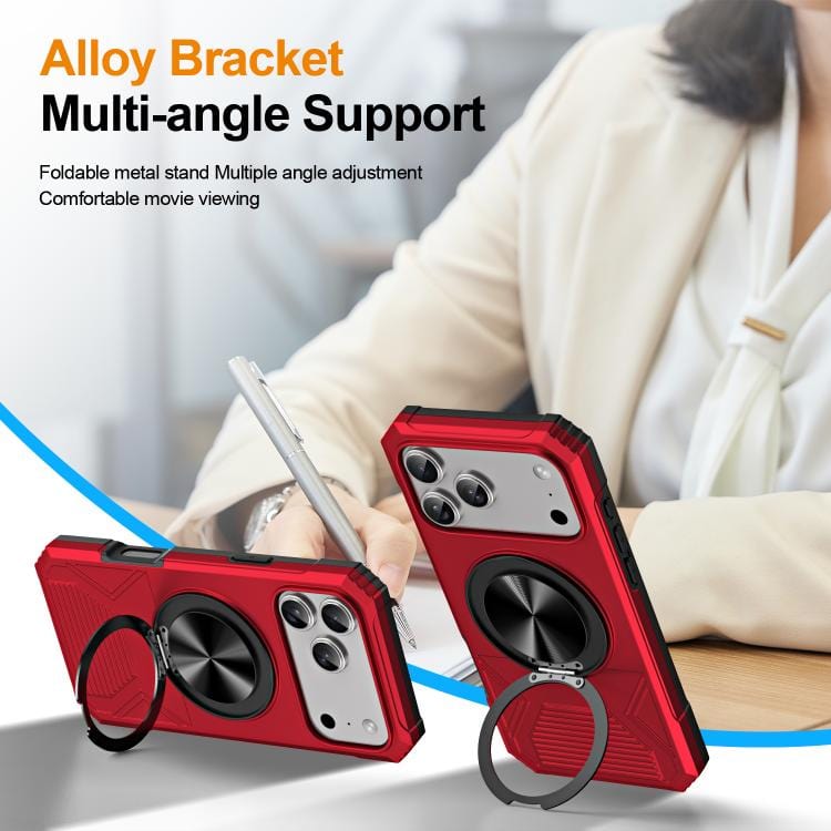 Alloy Rotating Holder MagSafe Shockproof Phone Case