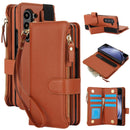 Galaxy Z Fold 7 leather wallet case with RFID and wrist strap