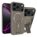 Carbon Fiber Texture MagSafe Phone Case with Holder