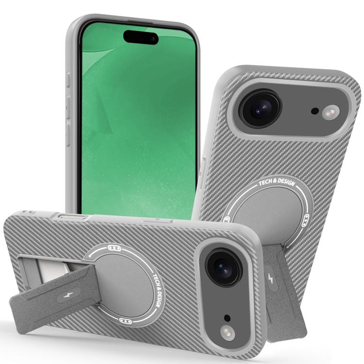 Carbon Fiber Texture MagSafe Phone Case with Holder