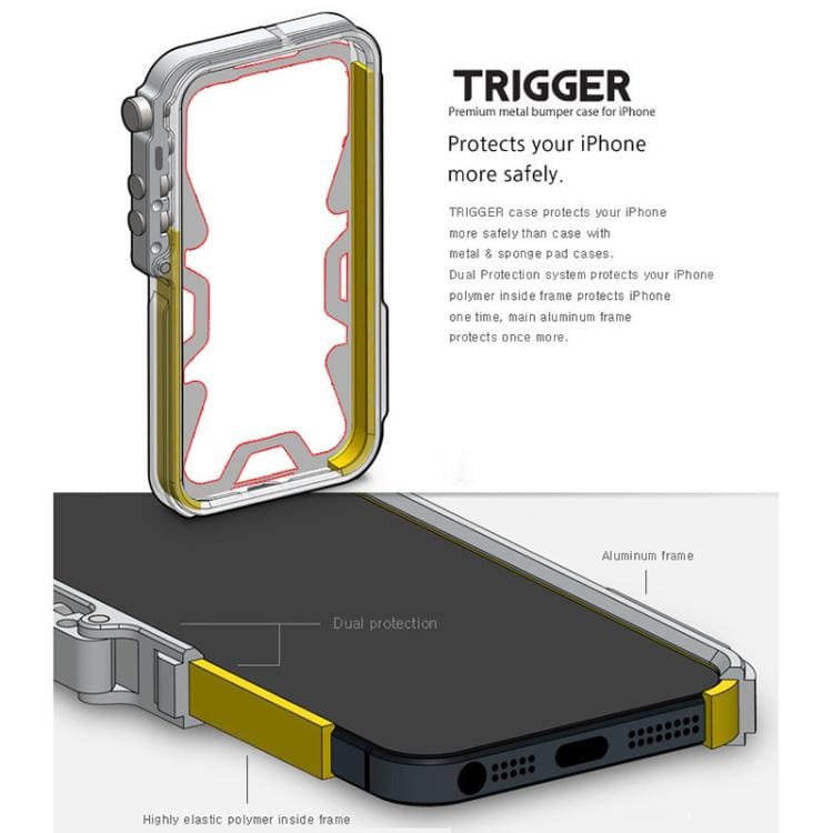 Trigger Design Hollow Metal Frame Phone Case with Lanyard...