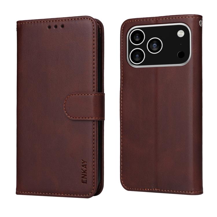 iPhone 17 Calf Texture Leather Wallet Case with Card Slot