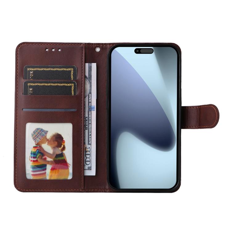 iPhone 17 Calf Texture Leather Wallet Case with Card Slot