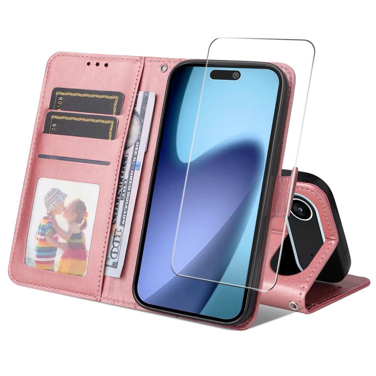 iPhone 17 Calf Texture Leather Wallet Case with Card Slot