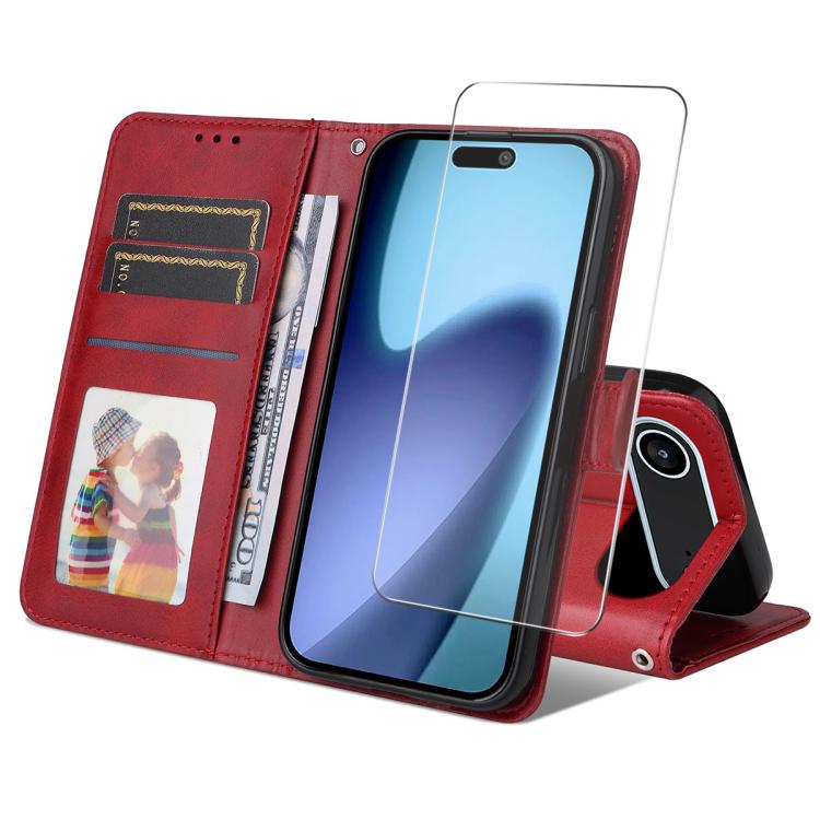 iPhone 17 Calf Texture Leather Wallet Case with Card Slot