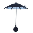 Magnetic Phone Umbrella Sun Shade with Finger Ring in black, canopy open on its bendable arm