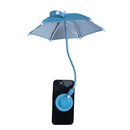 Phone sun shade bendable metal arm adjusted to angle the canopy over the screen