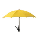 Phone umbrella sun shade damping clamp gripping the edge of a smartphone