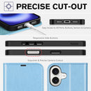 iPhone 16 Leather Magnetic Closure Protective Flip Cover Compatible Black