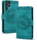 Google Pixel 9 Pro Durable PU Leather Wallet Case Protective Cover - Mandala Brown