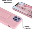 Case for iPhone 16 with Vertical Kickstand + Flexible Soft Liquid Silicone Protective Cover
