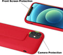 Case for iPhone 16 with Vertical Kickstand + Flexible Soft Liquid Silicone Protective Cover