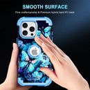 iPhone 16 Pro Case Glow Dark Three Layer Heavy Duty Shockproof Protection Hard Plastic Bumper+Soft Silicone Case