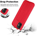 Case for iPhone 16 with Vertical Kickstand + Flexible Soft Liquid Silicone Protective Cover