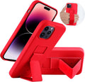 Case for iPhone 16 with Vertical Kickstand + Flexible Soft Liquid Silicone Protective Cover