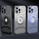 Aluminum Metal Back Plate Phone Case for Iphone 16 Pro Max,Hollow Heat Dissipation