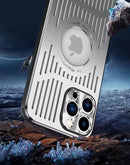 Aluminum Metal Back Plate Phone Case for Iphone 16 Pro Max,Hollow Heat Dissipation