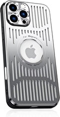 Aluminum Metal Back Plate Phone Case for Iphone 16 Pro Max,Hollow Heat Dissipation