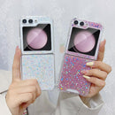 Galaxy Z Flip 6 Glitter Case, Bling Shiny Sparkle Sequin for Women Girly Cute Soft Silicone