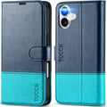 iPhone 16 Leather Magnetic Closure Protective Flip Cover Compatible Black
