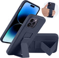 Case for iPhone 16 with Vertical Kickstand + Flexible Soft Liquid Silicone Protective Cover