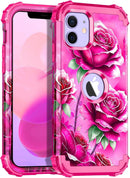 iPhone 16 Pro Case Glow Dark Three Layer Heavy Duty Shockproof Protection Hard Plastic Bumper+Soft Silicone Case