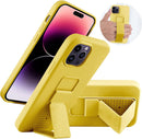 Case for iPhone 16 with Vertical Kickstand + Flexible Soft Liquid Silicone Protective Cover