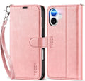 iPhone 16 Leather Magnetic Closure Protective Flip Cover Compatible Black