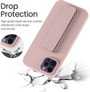 Case for iPhone 16 with Vertical Kickstand + Flexible Soft Liquid Silicone Protective Cover