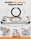 Minimalist Phone Case Compatible with Iphone 16E 6.1", 360° Rotation Kickstand Aluminum Metal Frameless Design Bumper Z Case, Protective Shock Grade Shell (Natural Titanium)