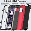 Google Pixel 9 Case Pro Case Protector Belt Clip Holster Body Cover with Kickstand Black