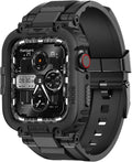 Bands Compatible with Apple Watch 9/8/7/SE (2Nd)/Se/6/5/4 45Mm/44Mm Case for Men, M1 Sport Series Rugged Case Protective Cover for Iwatch SE2/6/SE/5/4/3 42/44/45Mm Men Black