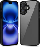 iPhone 16 Pro Transparent Hybrid Hard Shell Plastic & Soft Silicone Rubber Bumper