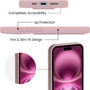 Case for iPhone 16 with Vertical Kickstand + Flexible Soft Liquid Silicone Protective Cover