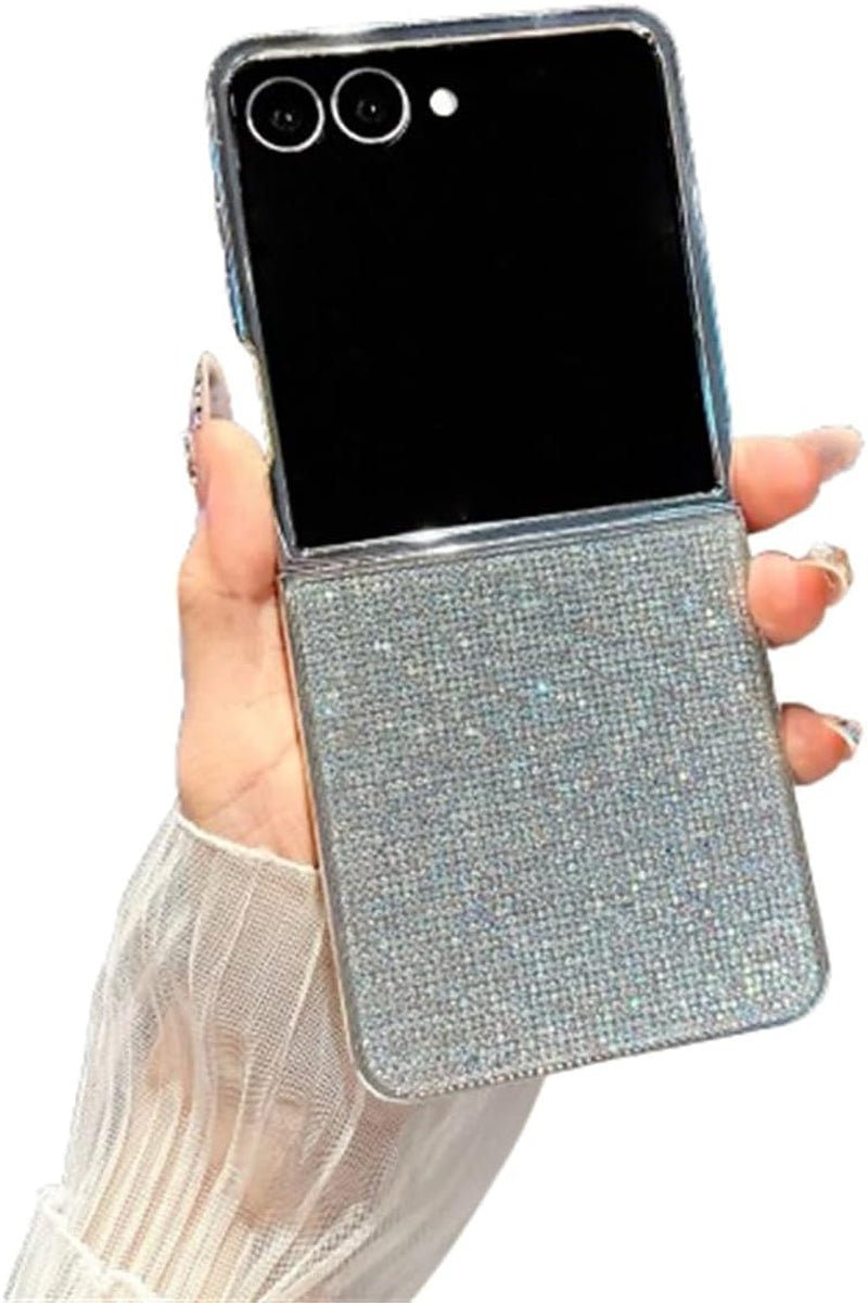Blingbling Case for Samsung Galaxy Z Flip 7 (2025 Release),Light Luxury Flash Diamond Design Folding Protective Phone Shell,Shockproof Cover for Girls (Pink)