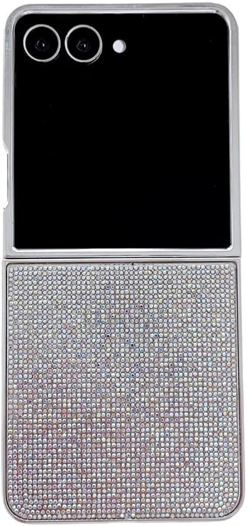 Blingbling Case for Samsung Galaxy Z Flip 7 (2025 Release),Light Luxury Flash Diamond Design Folding Protective Phone Shell,Shockproof Cover for Girls (Pink)