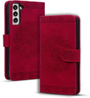 Google Pixel 9 Pro Durable PU Leather Wallet Case Protective Cover - Mandala Brown