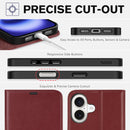 iPhone 16 Leather Magnetic Closure Protective Flip Cover Compatible Black